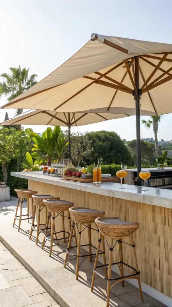 4 patio umbrella for shade a sunny patio scene