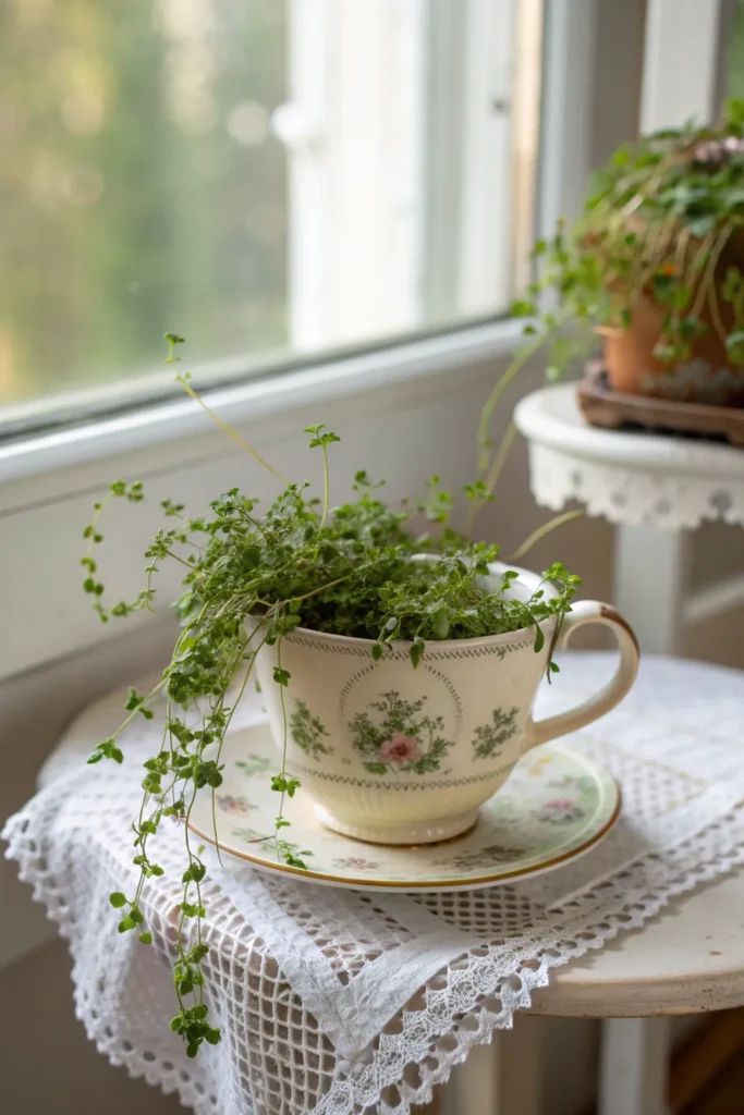 4 thyme in a teacup a delicate porcelain teacu