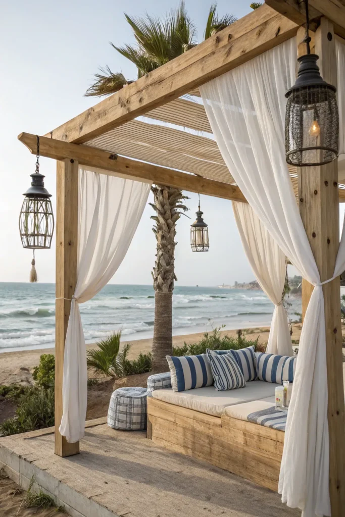 40 breezy beachside pergola escape light wood b