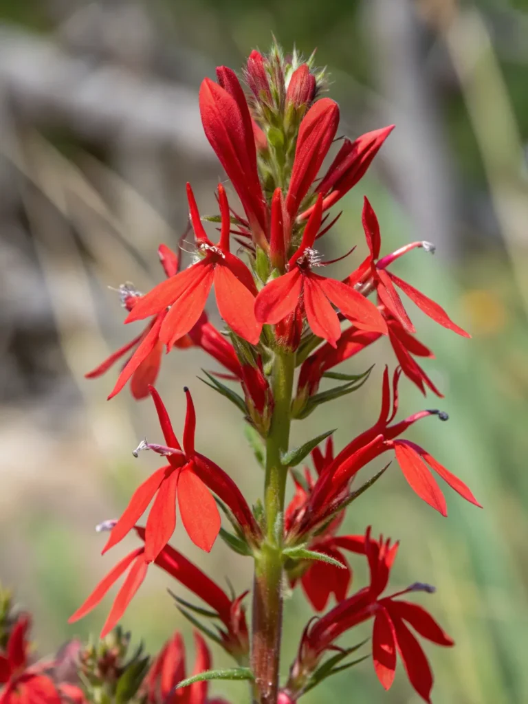 40 close of cardinal flower wild flower