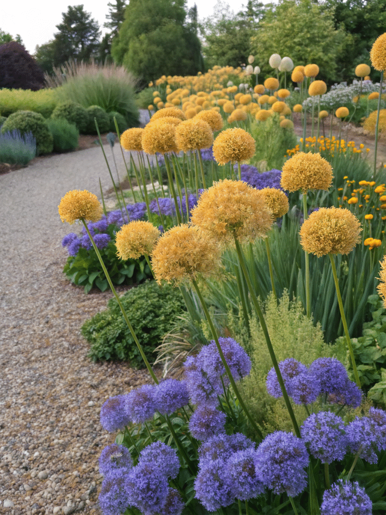 40realistic photo of a radiant summer border with
