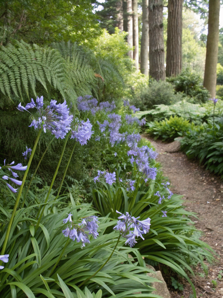 41 agapanthus inapertus woodland style border f
