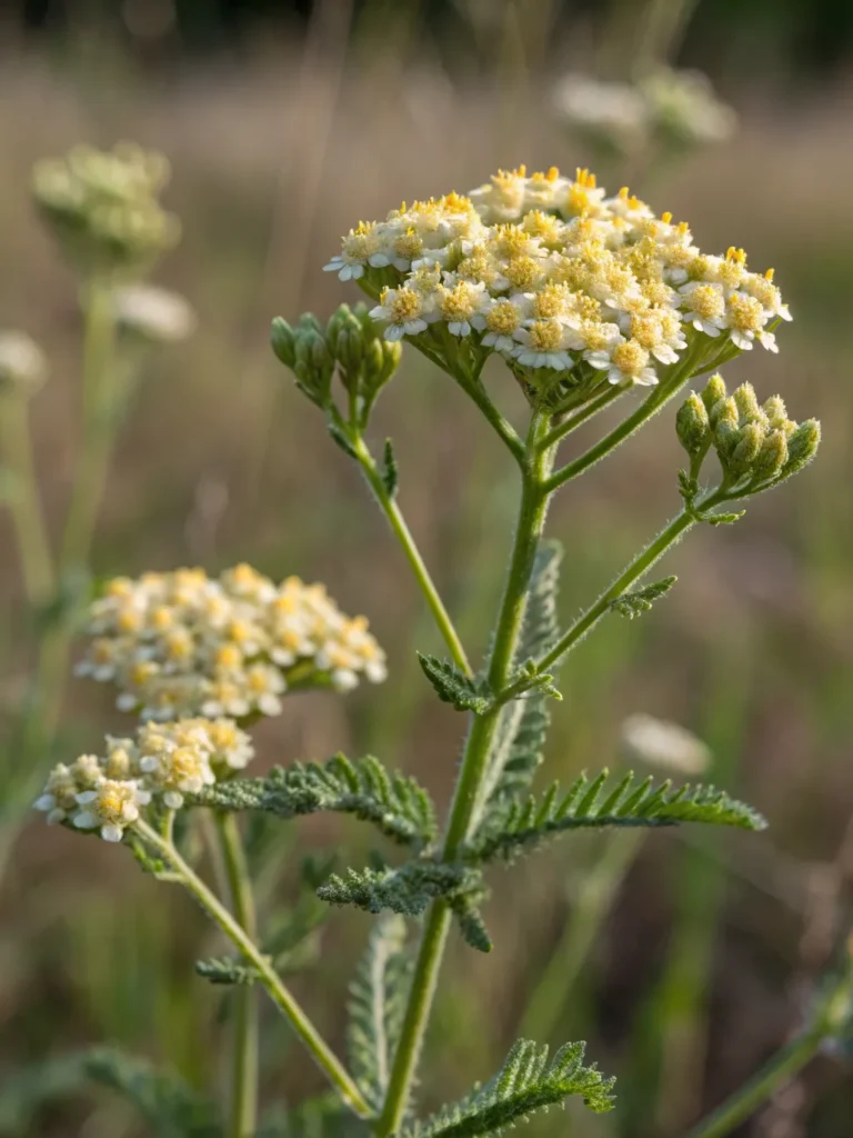42 close of yarrow wild flower