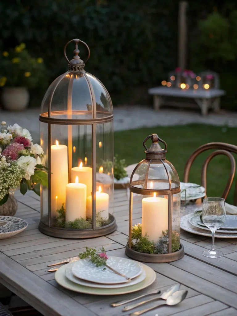 42 elegant belljar lanterns with enclosed led can