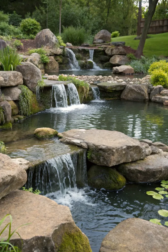 44 cascading water pond a tiered pond with cas