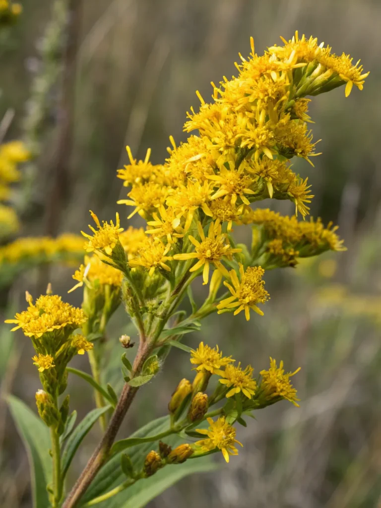 45 close of stiff goldenrod wild flower