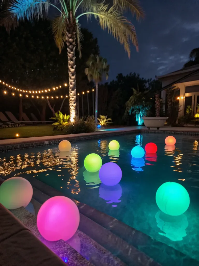 48 colorful led pool balls floating and glowing d