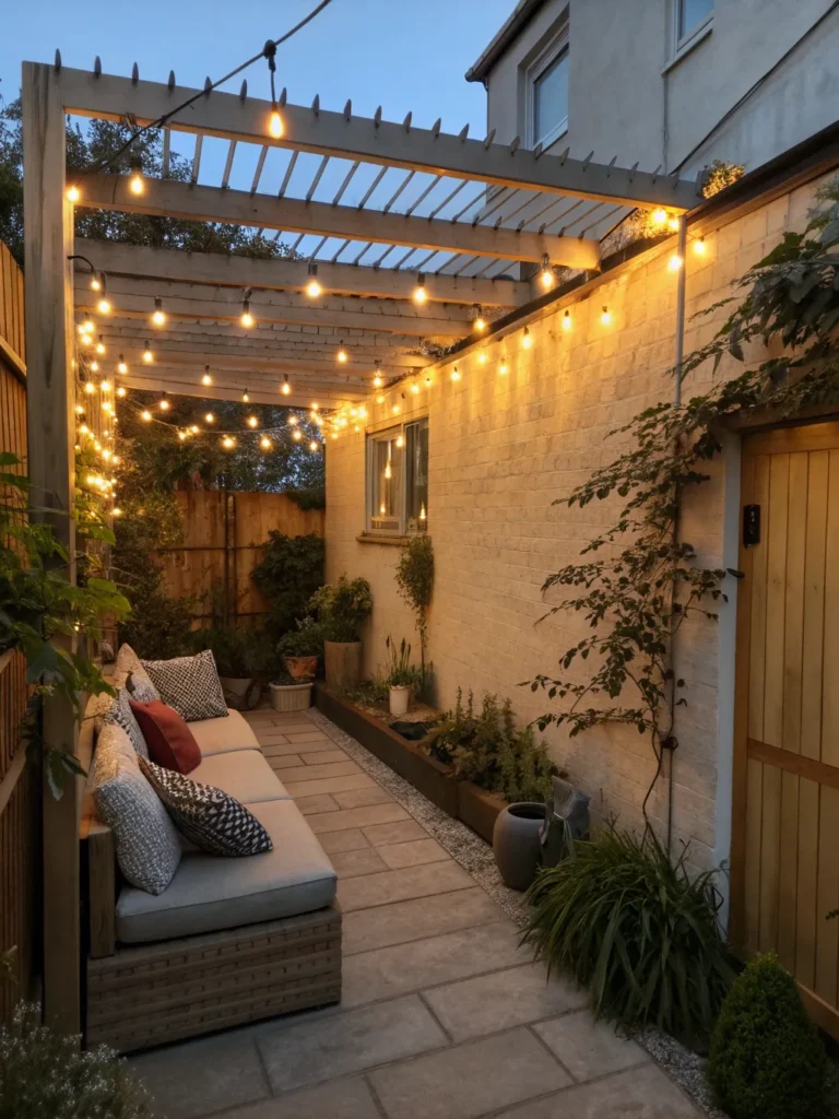 5 a small courtyard garden at twilight string li