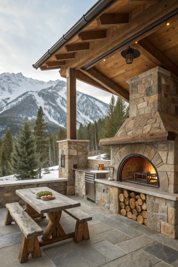 5 alpine inspired outdoor kitchen show a mountai