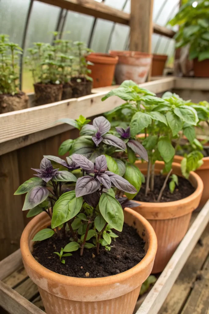 5 basil varieties a cluster of basil plants in t