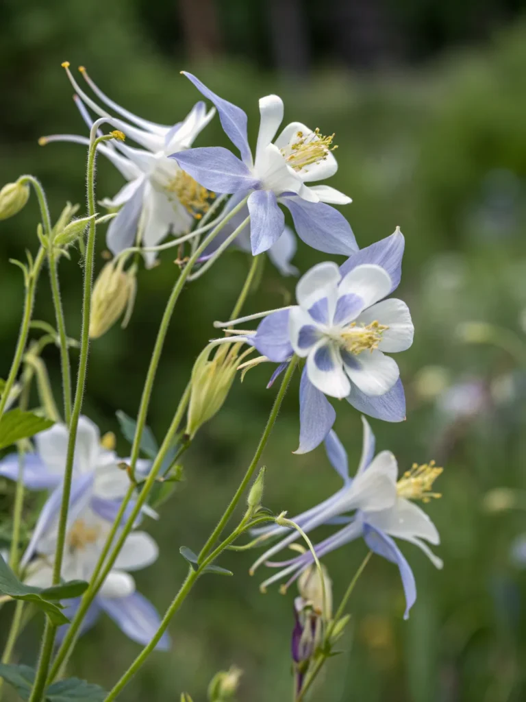 5 close up of columbine blooms wild flower