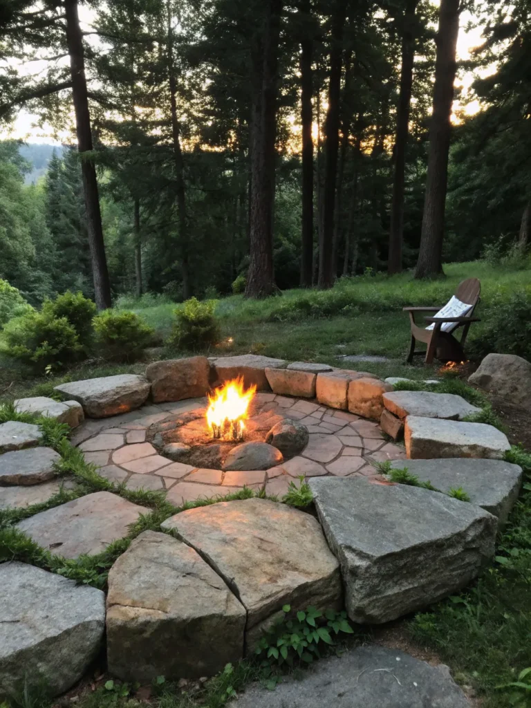5 cozy stone circle natural fire pit ideas