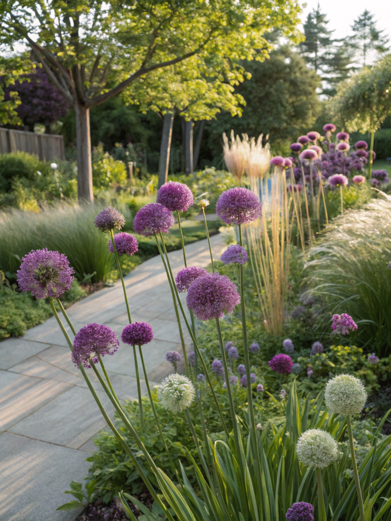 5realistic photo of a cottage style garden with dr