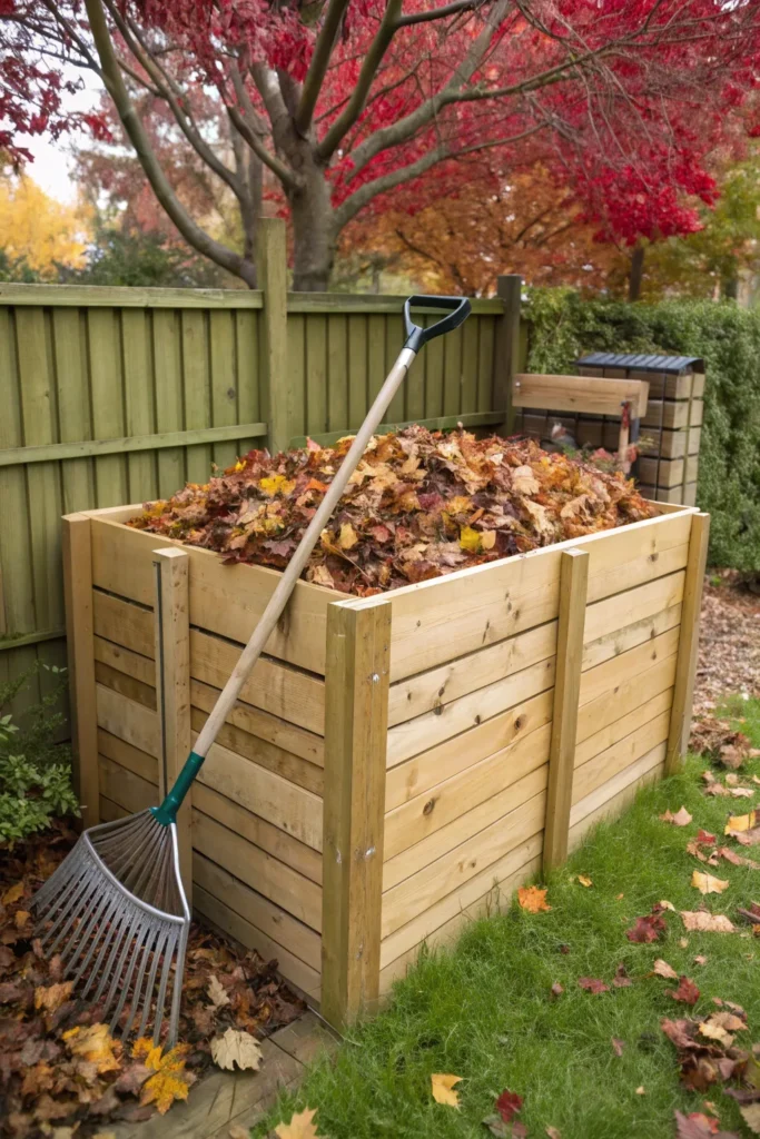 6 build a leaf compost pile a garden corner with