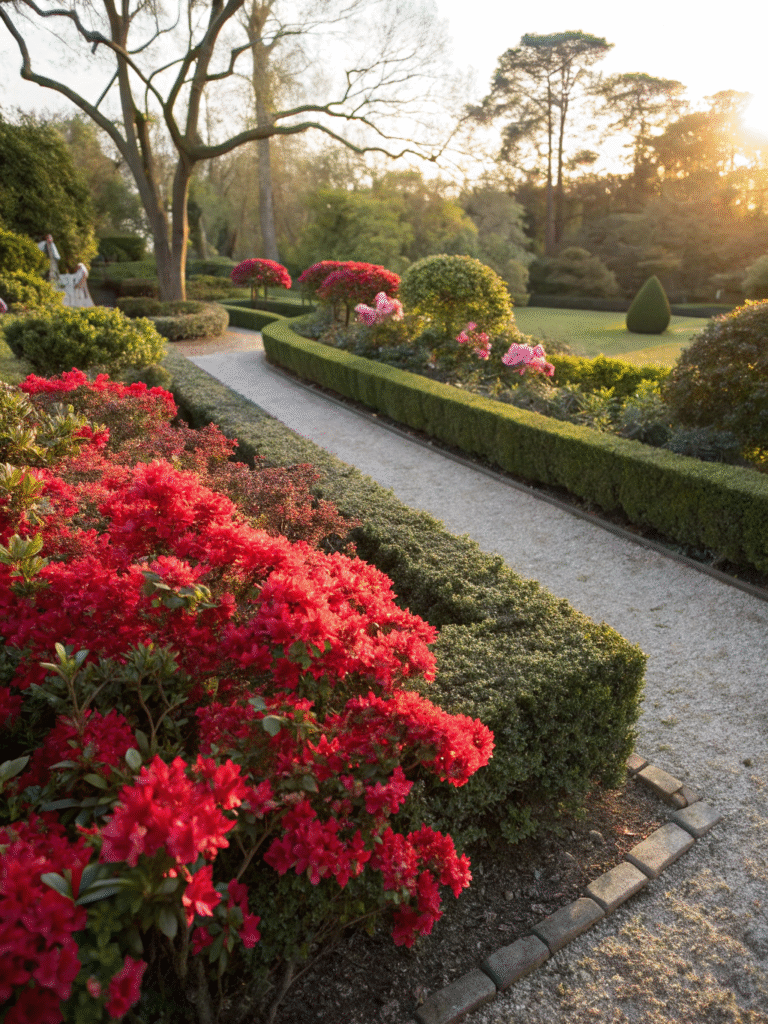 6 formal garden planting featuring azalea hino c