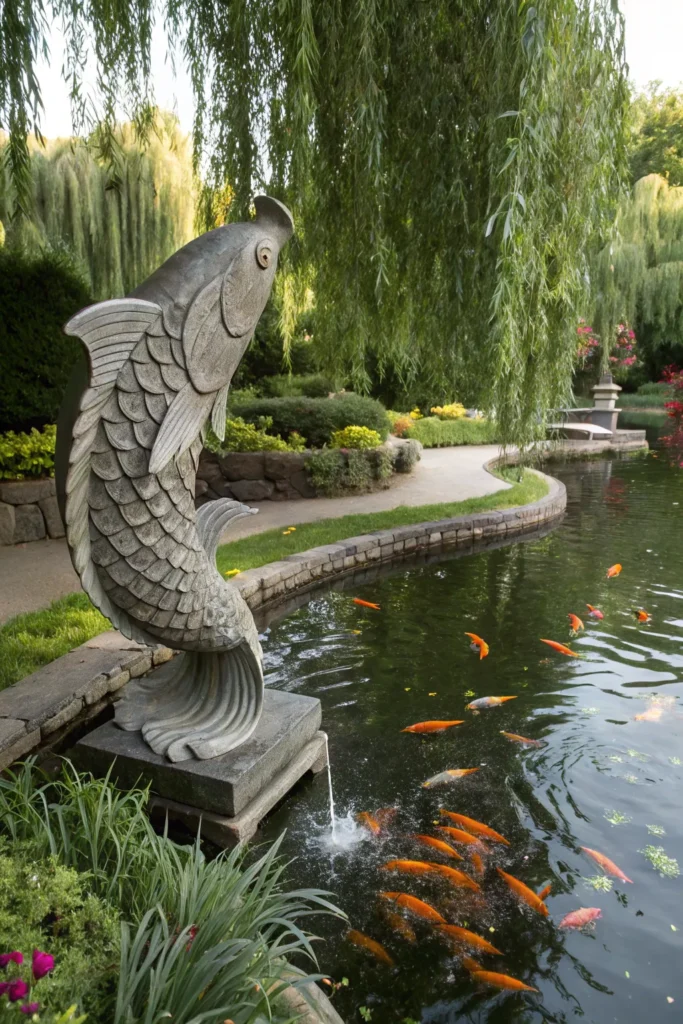6 koi fish sculpture spitter a koi fish statue e
