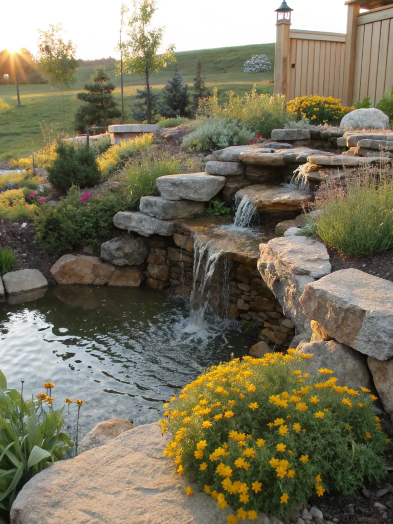 6 naturalistic garden corner with a tiered rock c 1
