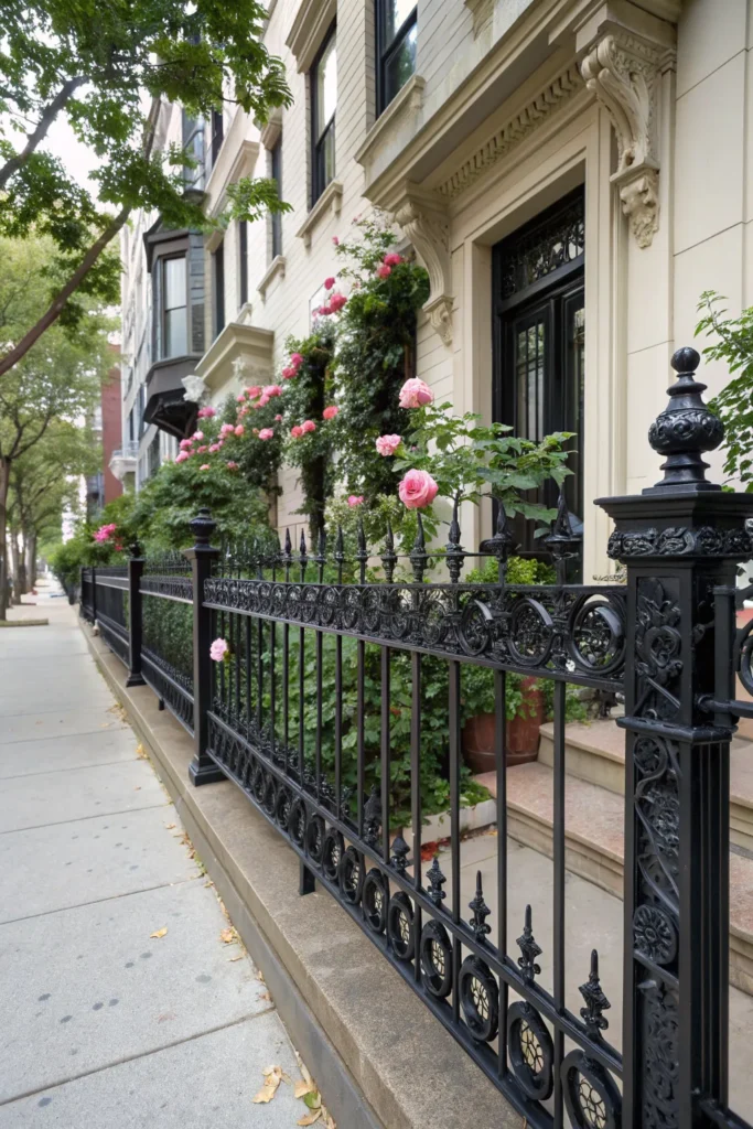 6 ornate victorian cast iron fence generate an e