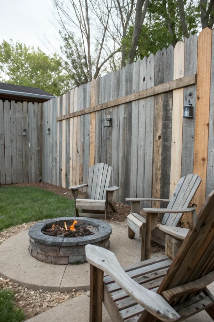 6 reclaimed barn wood fence depict a rustic barn
