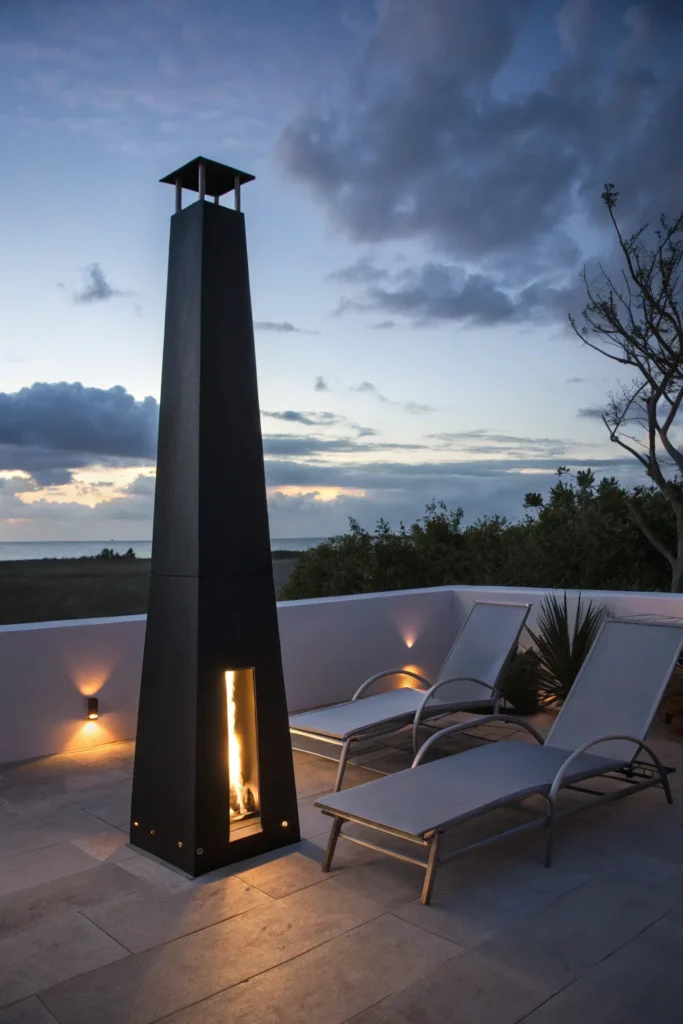 6 sleek black fire column a tall matte black fir