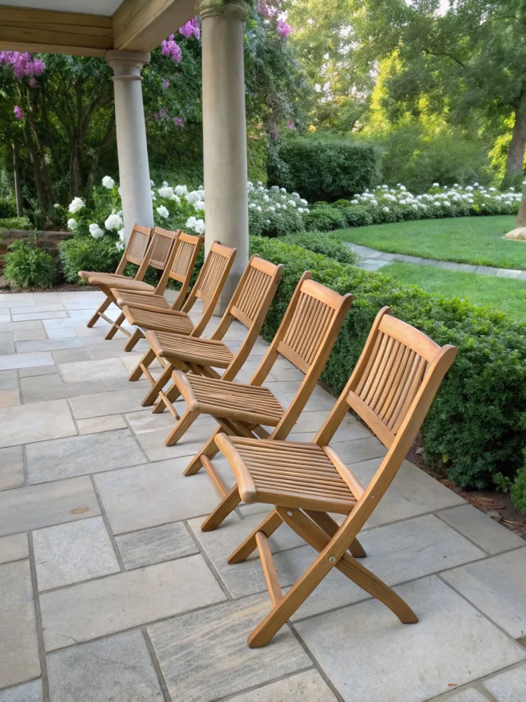 6 teak folding chairs patio seating ideas