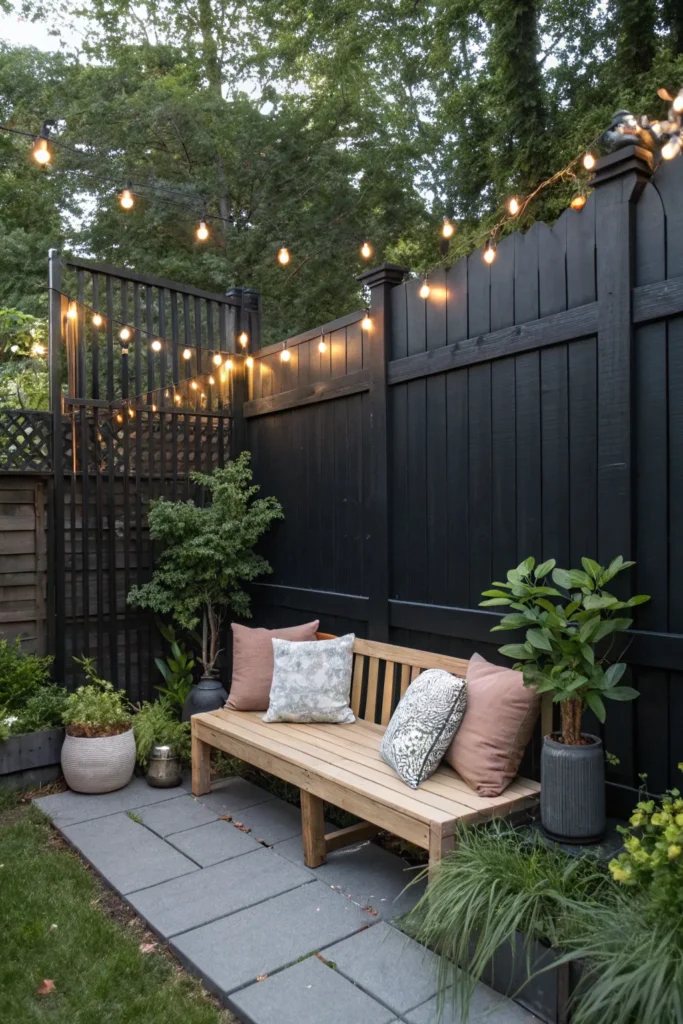 7 black fence garden seating corners a black fen
