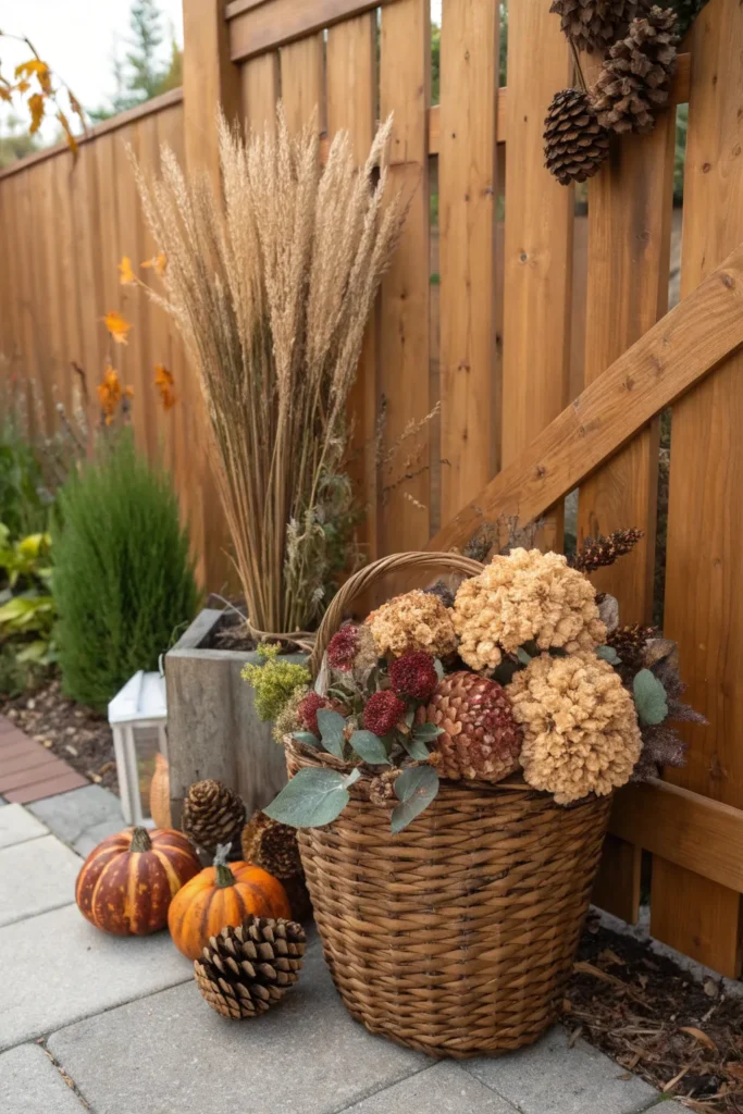 7 dried flowers natural elements basket fill