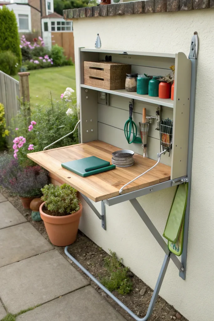 7 foldable wall mounted potting station potting