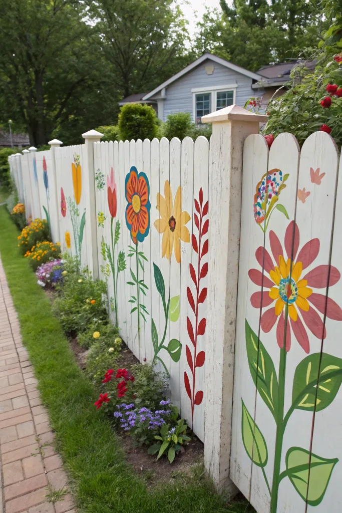 7 hand painted fence fence panels painted with c