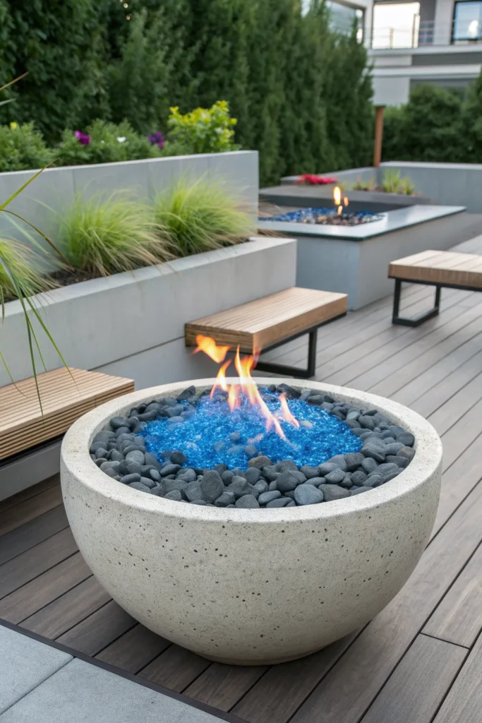 7 natural gas fire bowl a large round stone loo