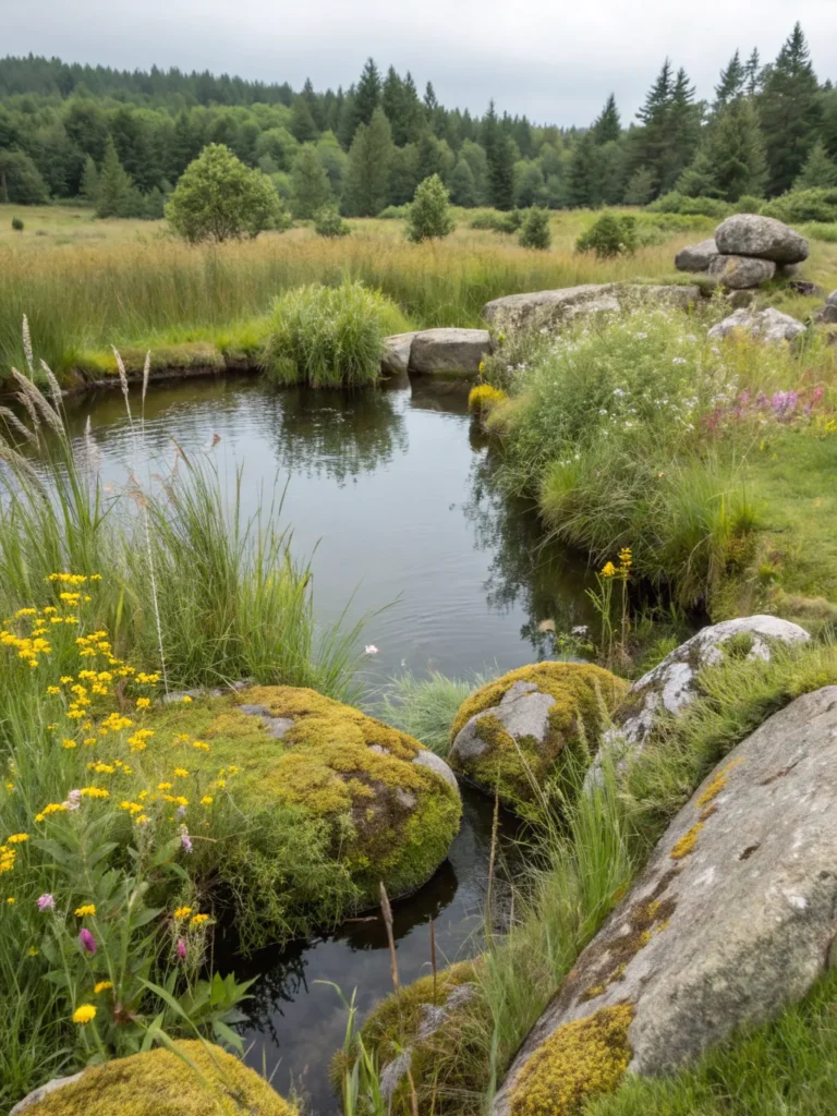 7 natural rock pond a rustic pond edged with m