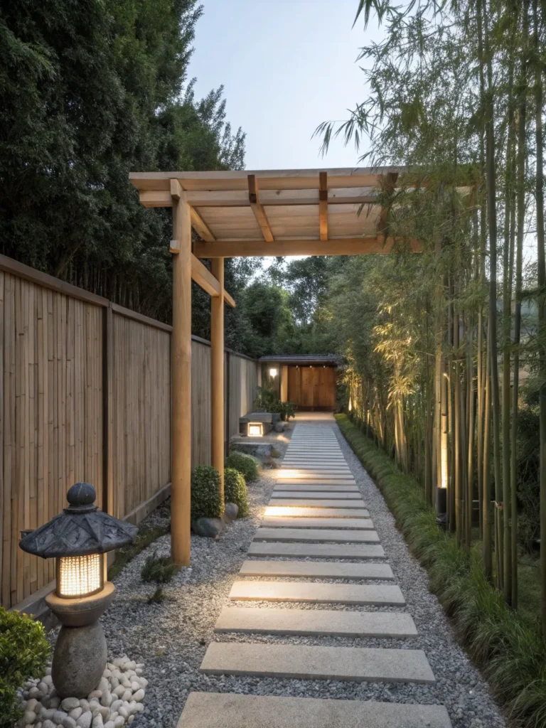 7 realistic photo of a minimalist wooden arbor wi