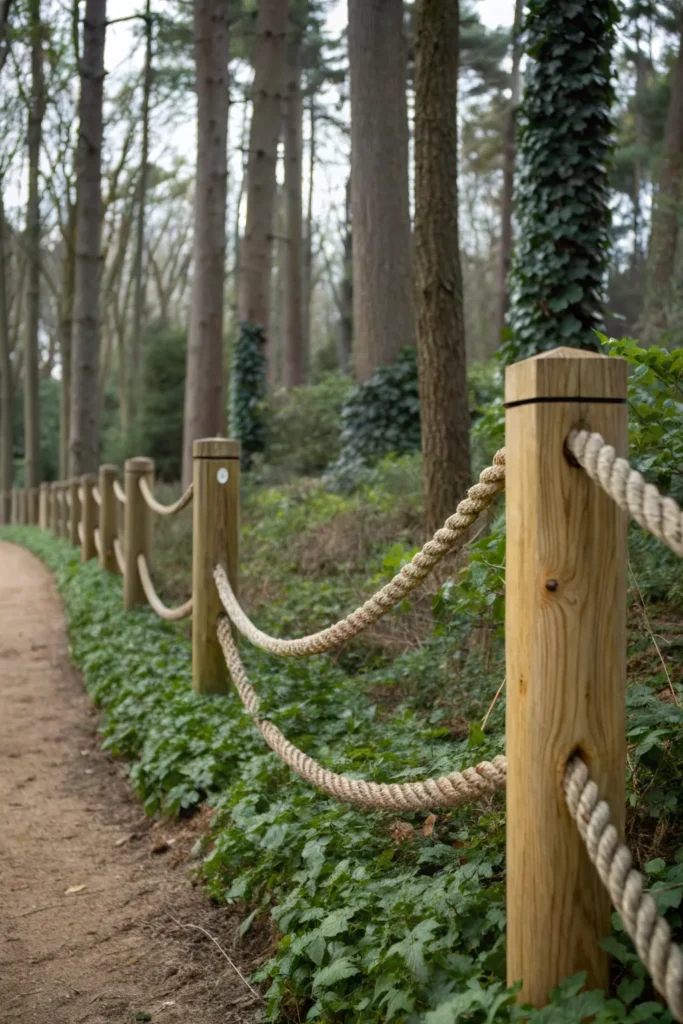 7 simple rope and post fence show a minimalist r