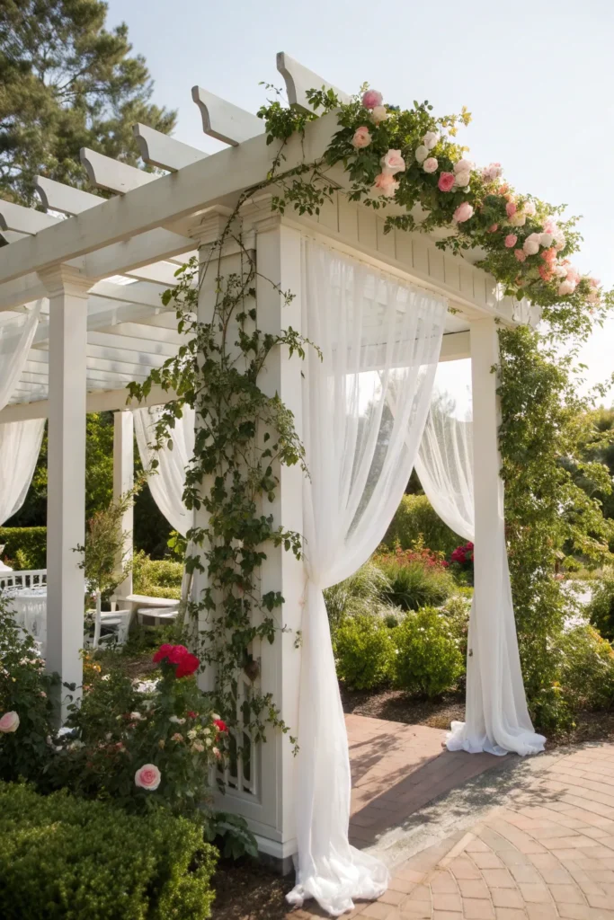 7 southern charm pergola with white painted wood