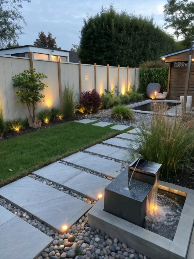 7contemporary backyard with concrete sleepers in m