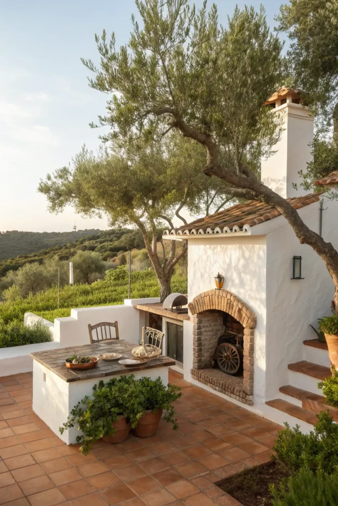 8 mediterranean garden bbq whitewashed walls