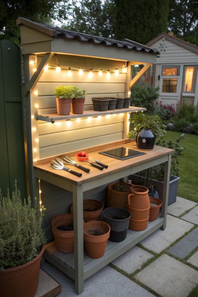 8 potting bench with built in lighting