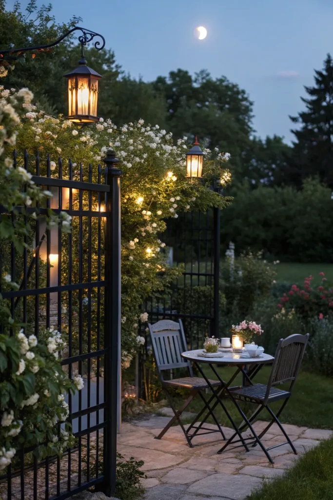 8 romantic night garden a black fence at night s