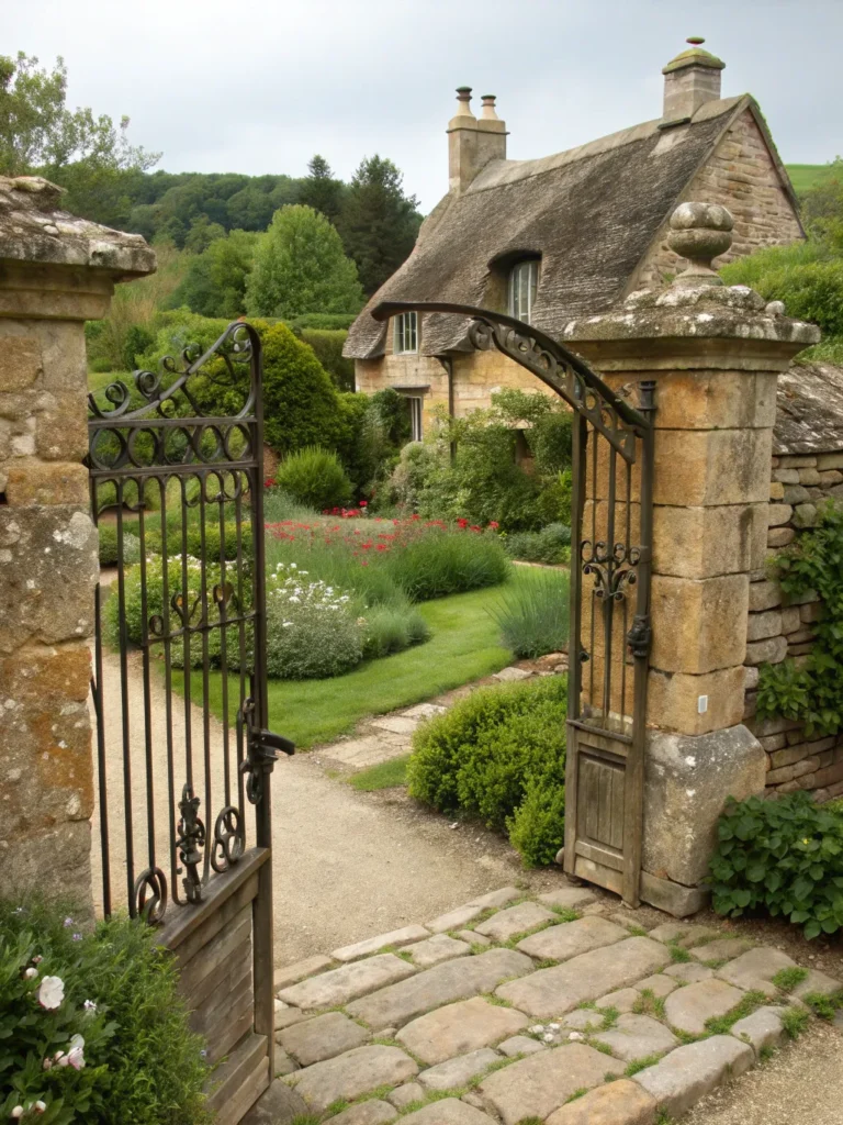 8 stone framed gate cottage garden gate idea