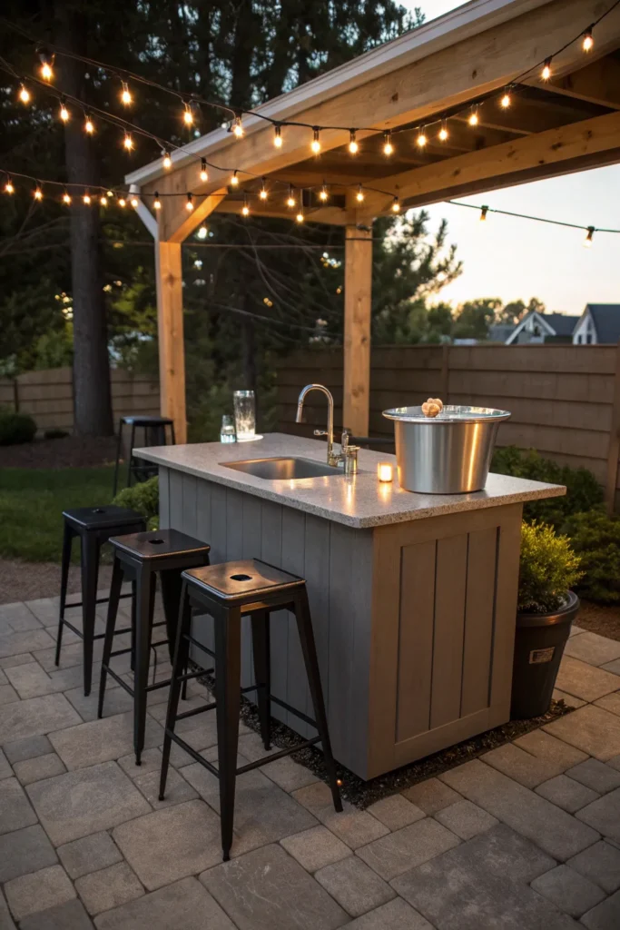 9 a patio bay stainless bar sink installed in a