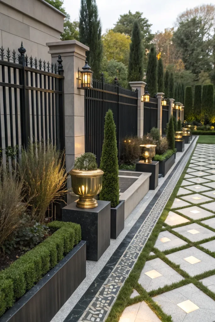 9 art deco garden a sleek black fence with metal