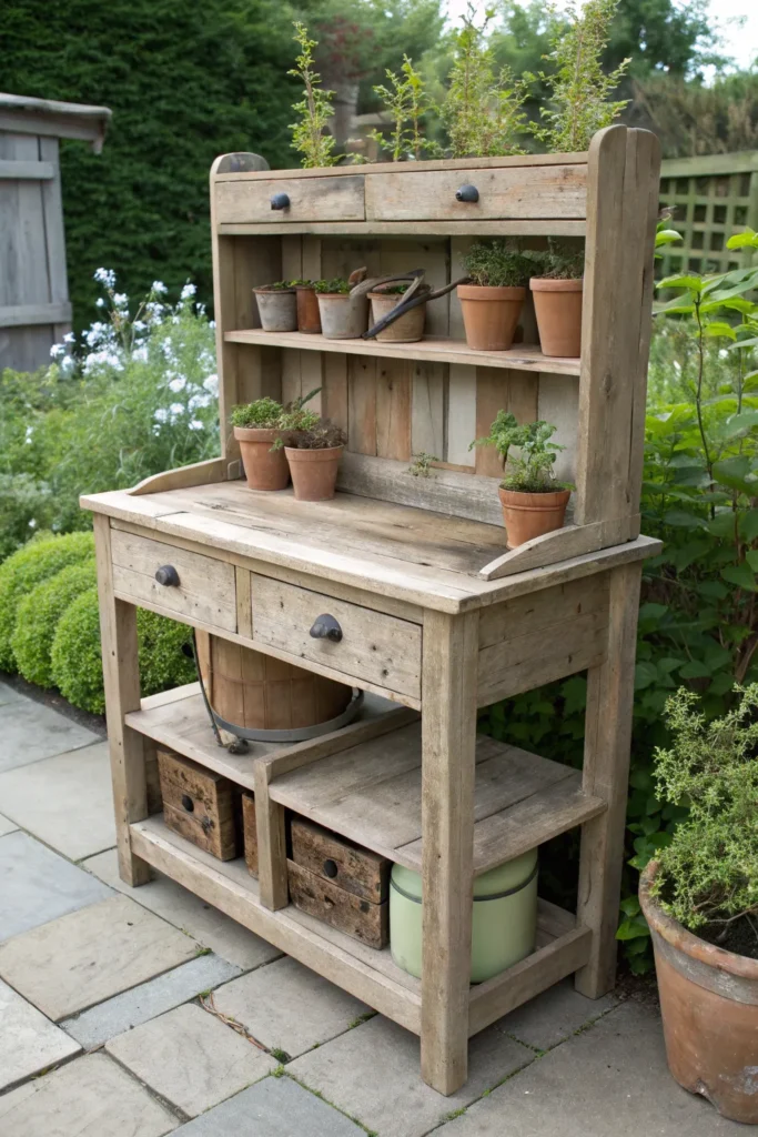 9 classic wooden potting bench with storage