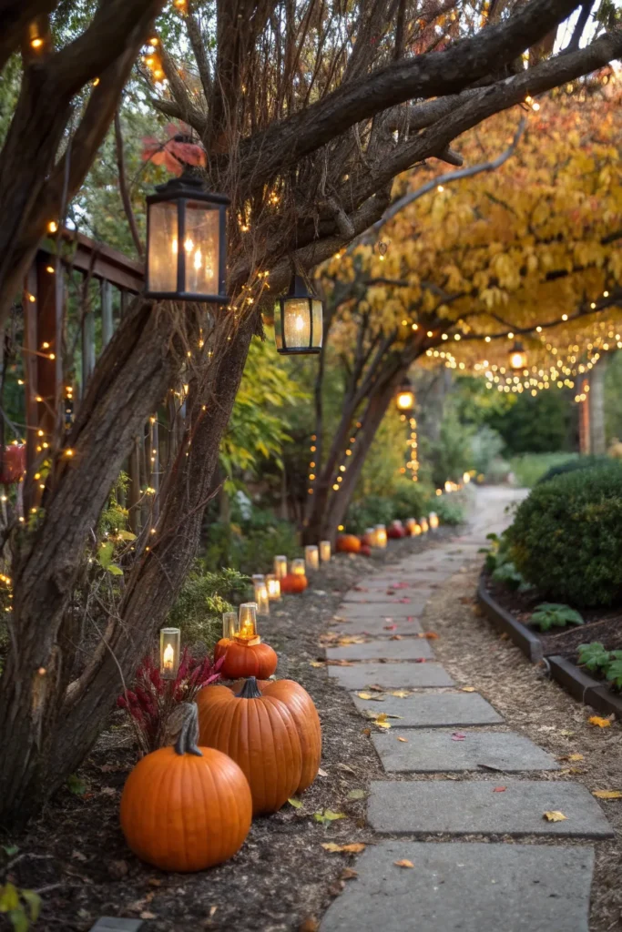 9 cozy garden lighting garden pathway lined wi
