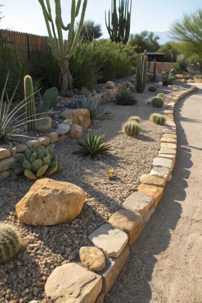 9 desert inspired garden border sandy colored