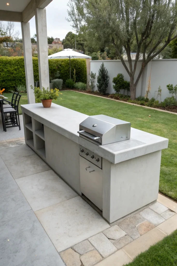 9 minimalist concrete bbq counter patio bbq area