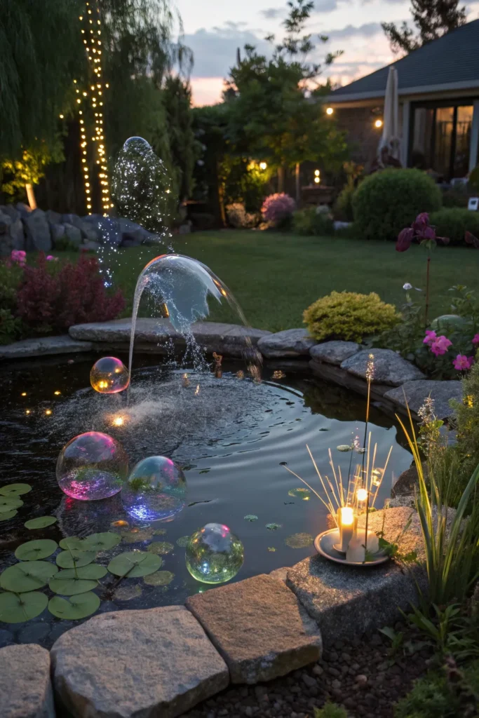 9 mystic magic bubble jet a garden pond with a m