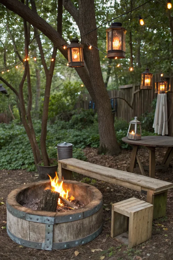 9 reclaimed wood fire pit a rustic fire pit craf