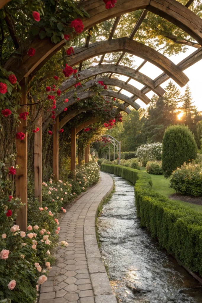 9 stream pathways paired with garden arches a ro