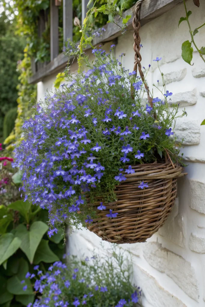 9 trailing lobelia a basket overflowing with cas