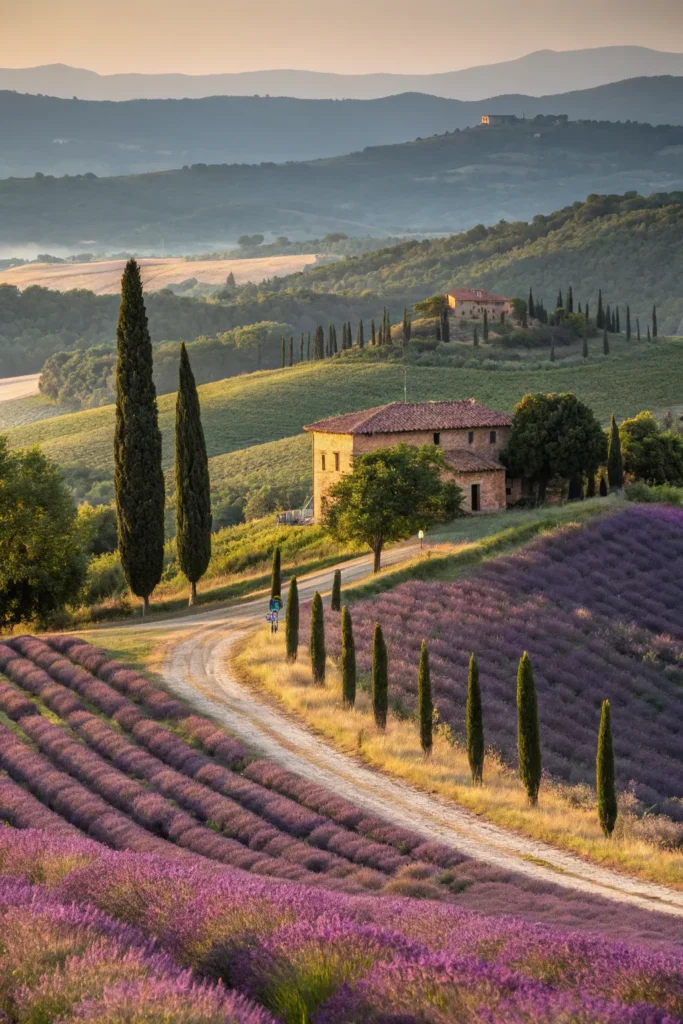 9 tuscan lavender landscape rolling hills with